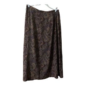 Studio 32 Maxi Banded Front Elastic & Zip Back Paisley Skirt Tall Plus Size 20